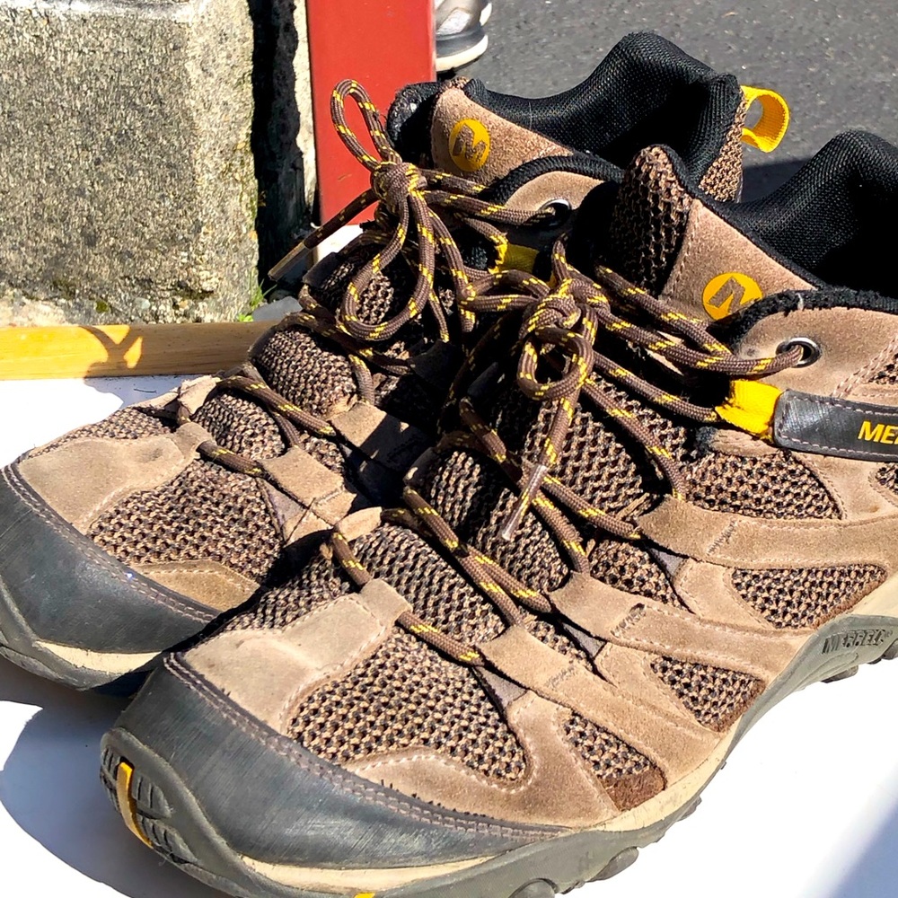 Merrell J48535 Alverstone Waterproof Mens Brown Hiking Moto Biker Boots Size 9